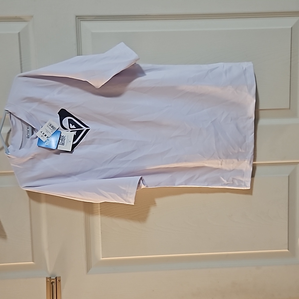 Roxy Girls’ Whole Hearted Short Sleeve Rashguard: WHITE: NEW WITH TAGS: XXL (16)